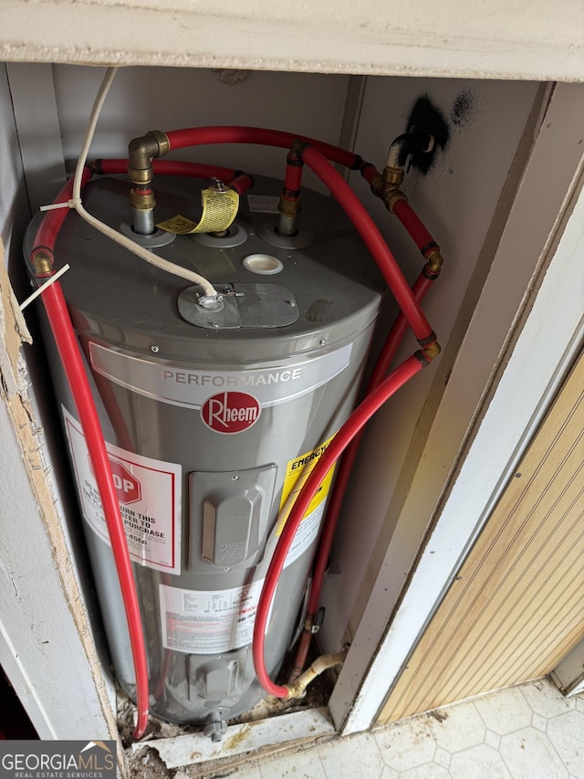 interior details featuring water heater