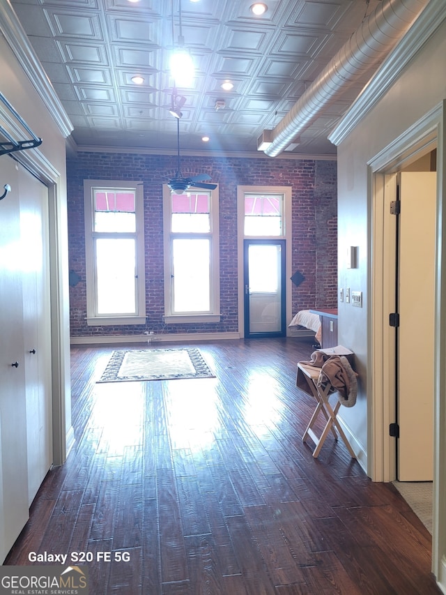 hallway featuring dark hardwood / wood-style flooring