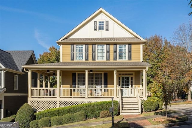 view of front of property featuring a porch