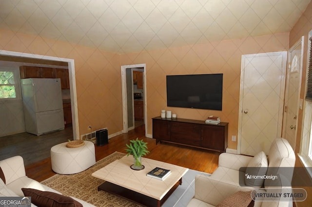 living room featuring wood-type flooring