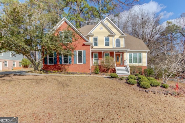 front facade featuring a porch