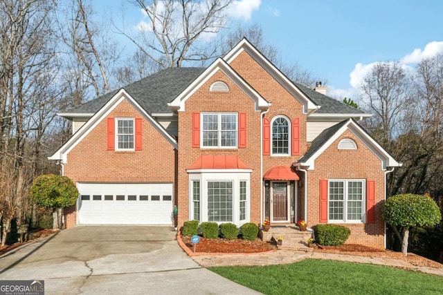 view of property with a garage