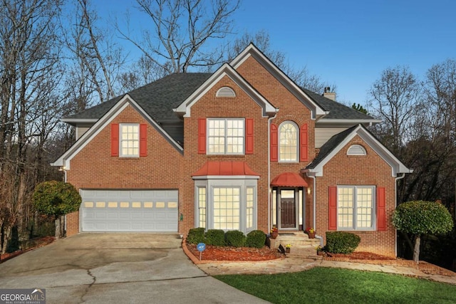 view of property with a garage