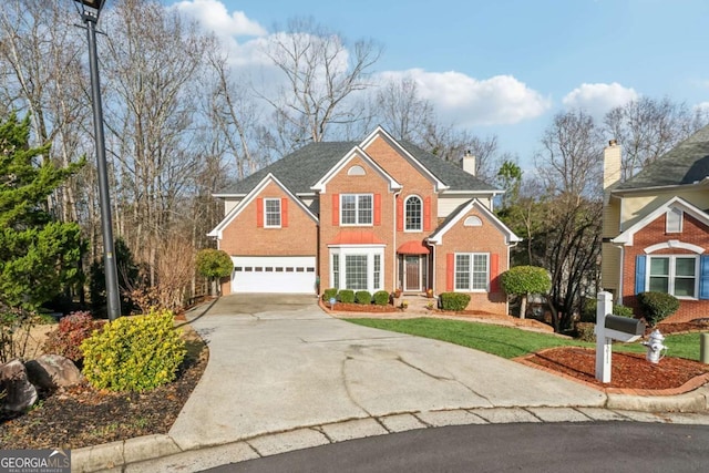 view of front property with a garage