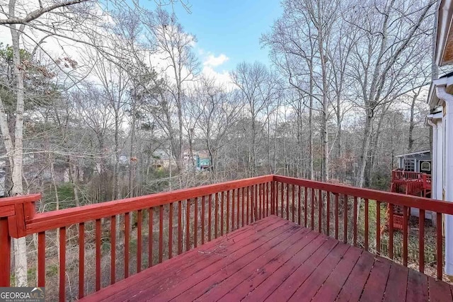 view of wooden deck