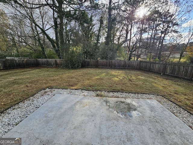 view of yard with a patio area