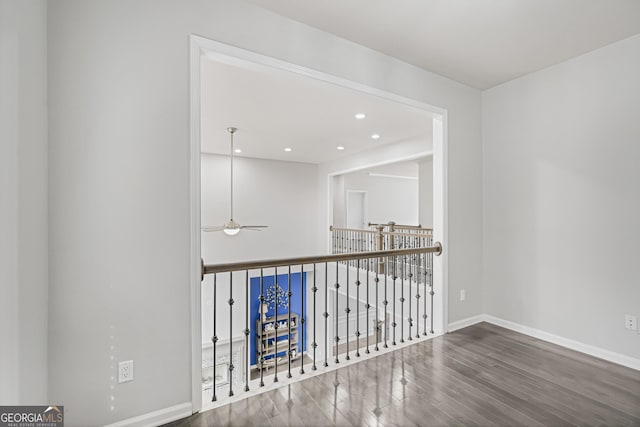 spare room with hardwood / wood-style flooring