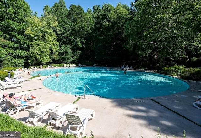 view of pool featuring a patio area