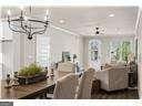 kitchen featuring an inviting chandelier