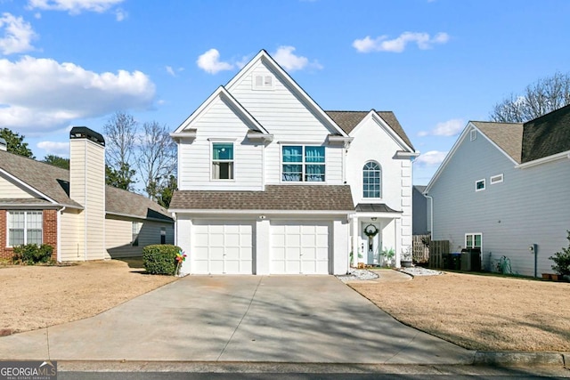 front of property featuring a garage