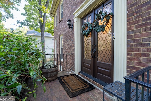 entrance to property with french doors