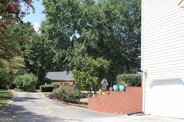 exterior space featuring a garage