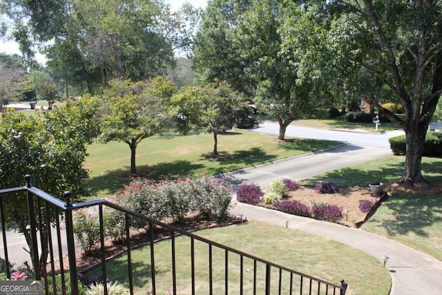 view of home's community with a yard