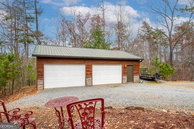 view of garage