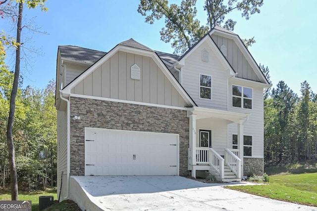 craftsman-style home with a front lawn