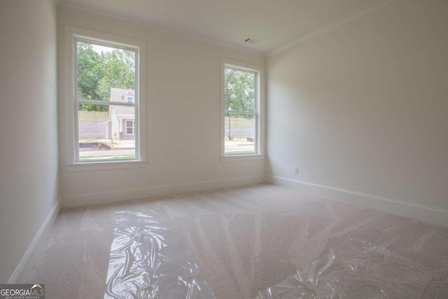 view of carpeted spare room