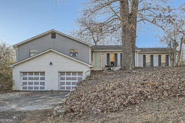 view of front of house with a garage