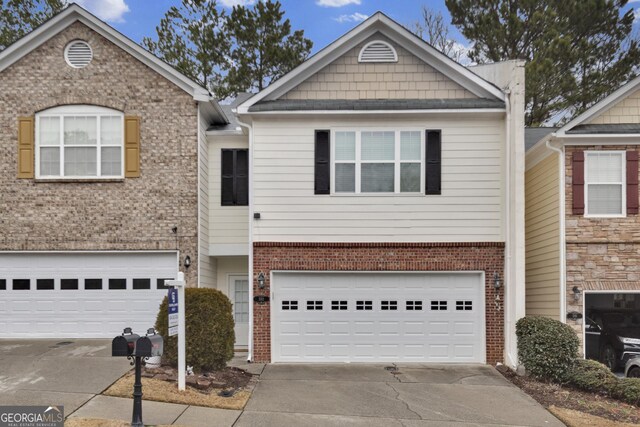 view of front of house with a garage