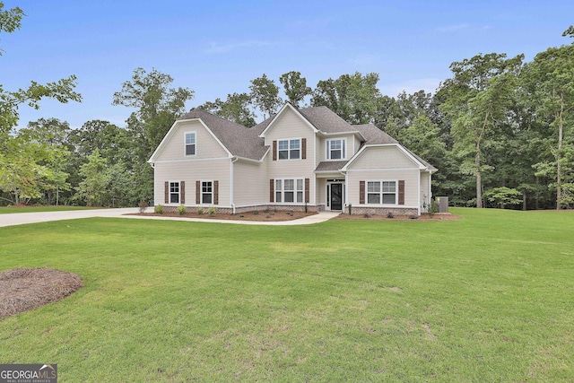 view of front of home with a front yard