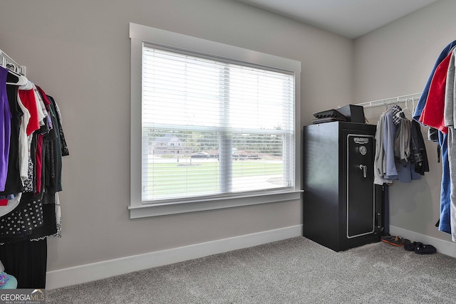 spacious closet with carpet flooring