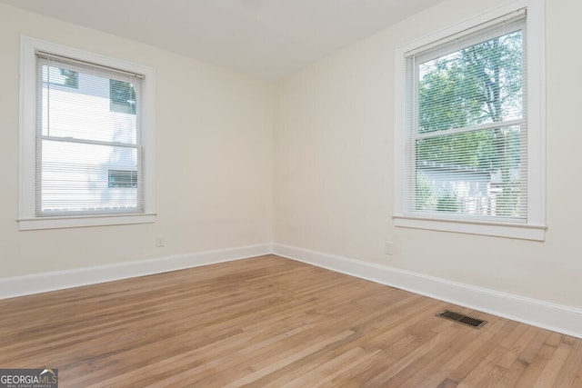 empty room featuring light wood-type flooring