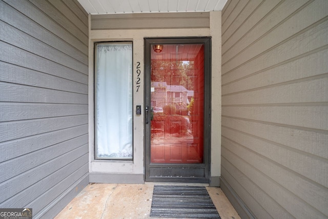 view of doorway to property