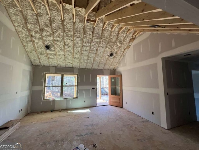 interior space with vaulted ceiling