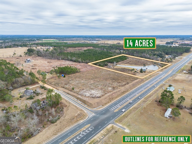 aerial view with a rural view