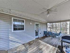 deck featuring ceiling fan