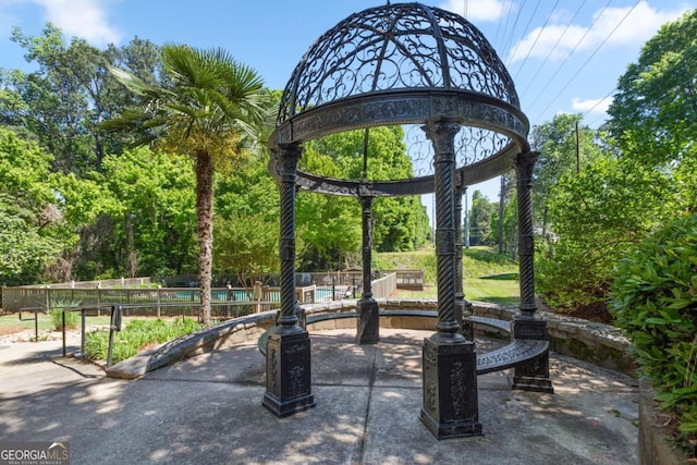 view of property's community with a gazebo