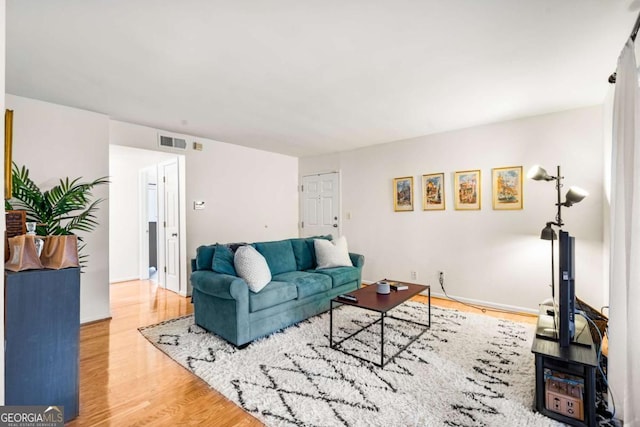 living room featuring wood-type flooring