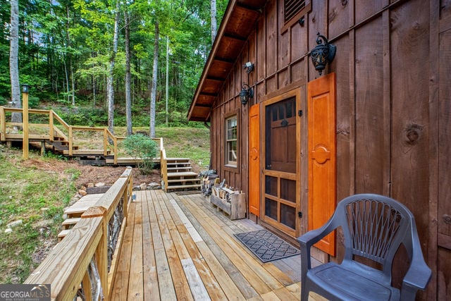 view of wooden deck