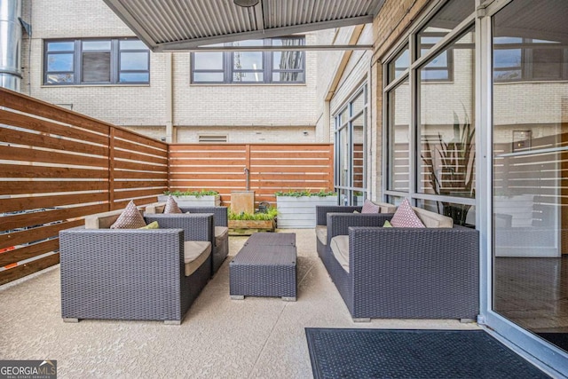 view of patio featuring outdoor lounge area