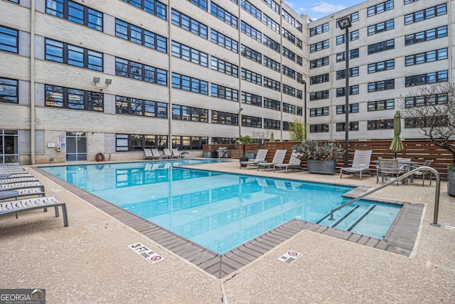 view of pool with a patio