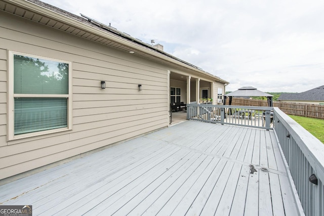 deck with a gazebo