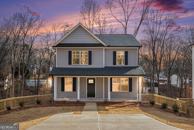 view of front of property with covered porch