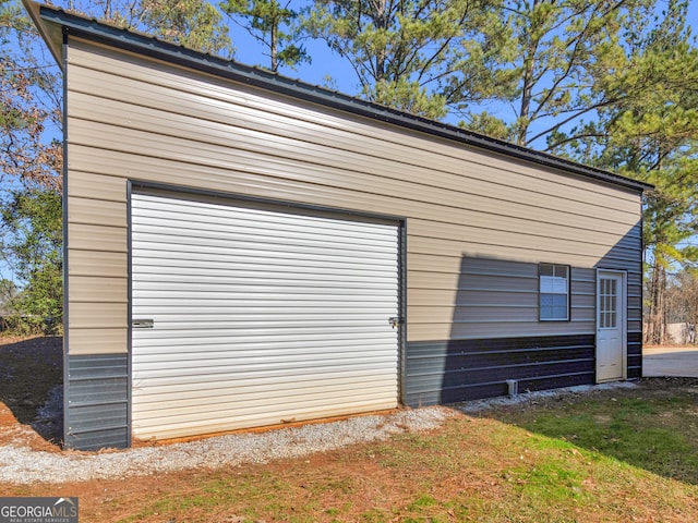 view of garage