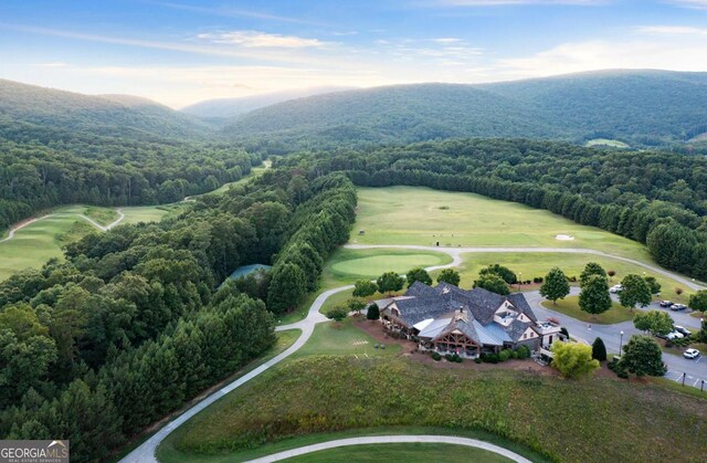 drone / aerial view with a mountain view