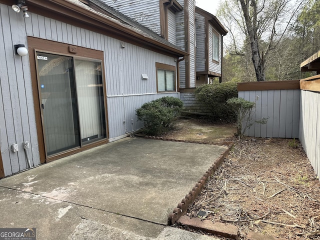 view of home's exterior with a patio area