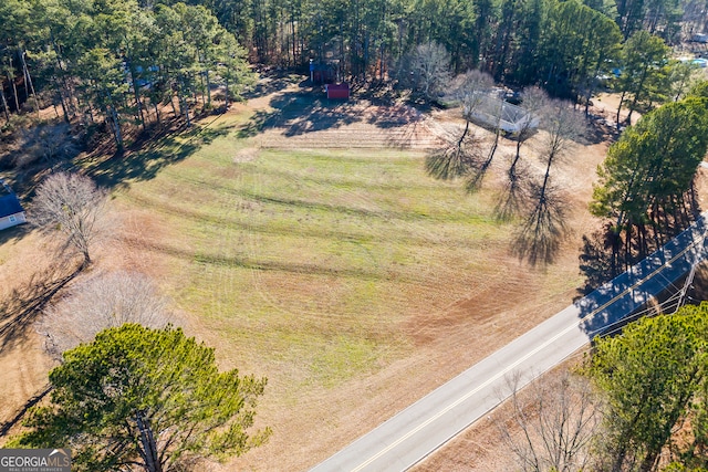 aerial view with a rural view