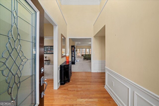 hallway featuring light wood-type flooring