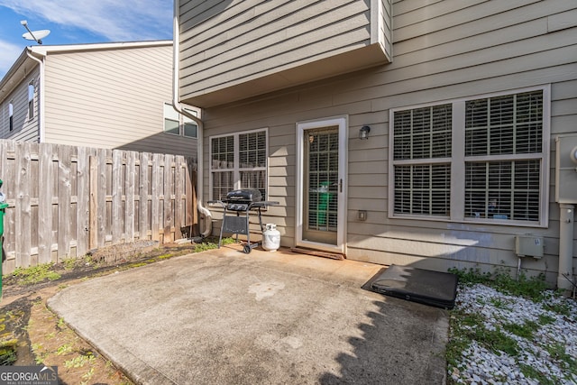 view of patio / terrace featuring a grill