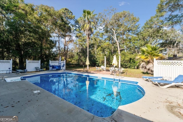 view of pool featuring a patio area