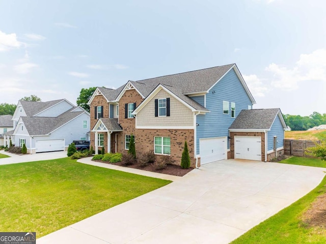 craftsman-style house featuring a front yard