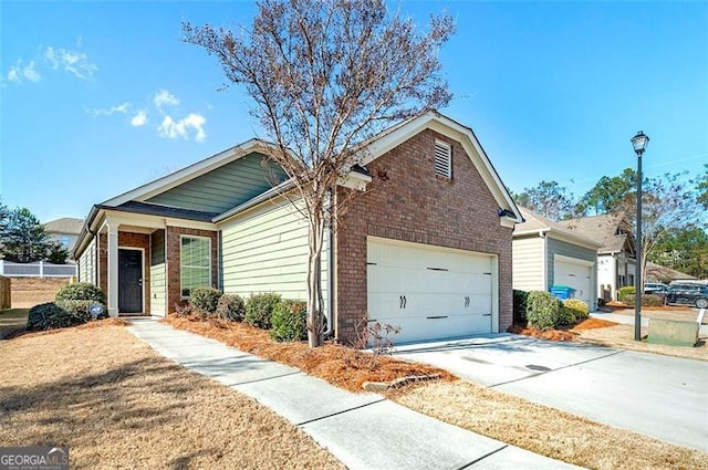 view of front of house with a garage