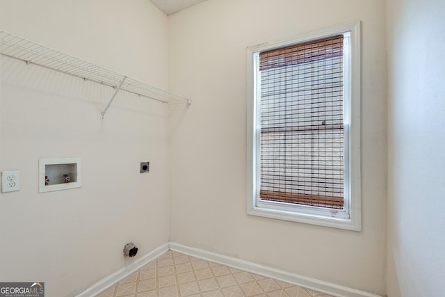 laundry area featuring hookup for an electric dryer and washer hookup