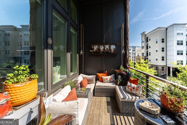 balcony featuring an outdoor hangout area