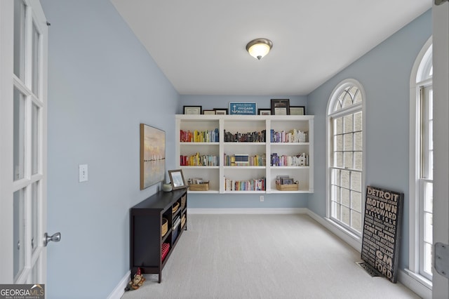 interior space featuring carpet flooring