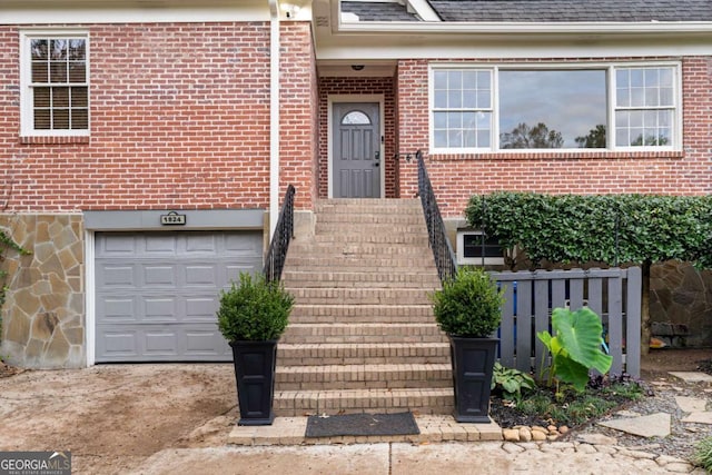 property entrance featuring a garage