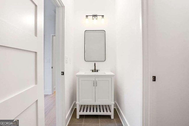 bathroom featuring vanity and tile patterned floors